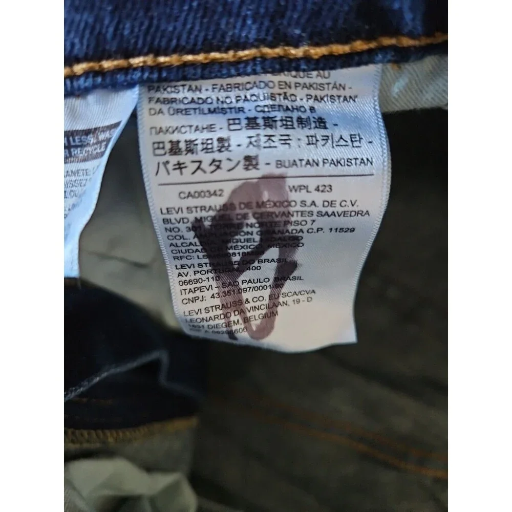 Levis 505 Jeans Mens 34x32 Blue Denim Tapered Leg Dark Wash Casual